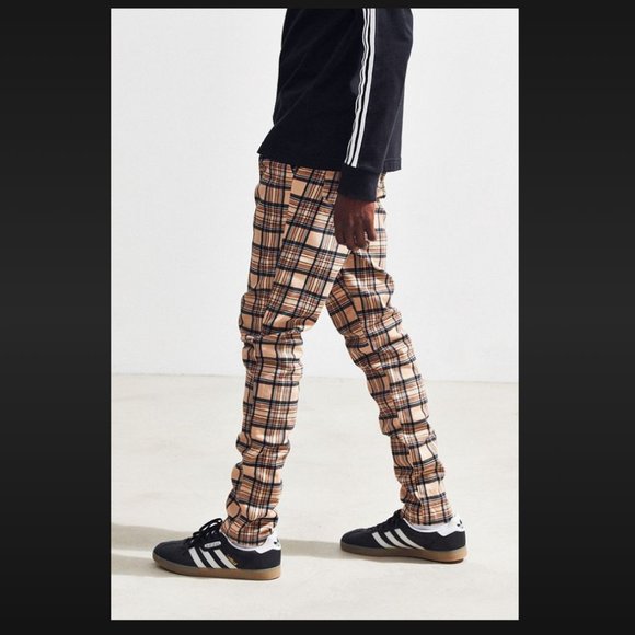 Men's Black and White Plaid Pants - Picture 2 of 2